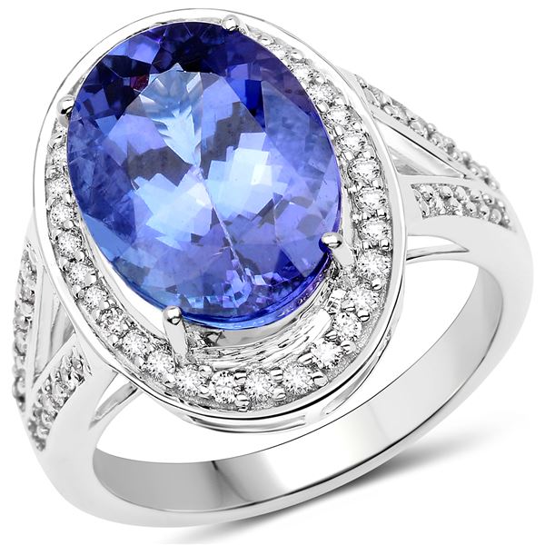 6.18ct Tanzanite 14K White Gold Ring