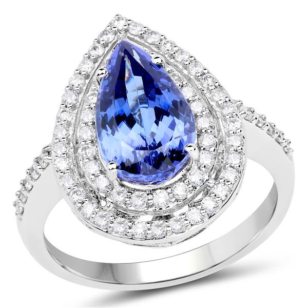 3.49ct Tanzanite 14K White Gold Ring