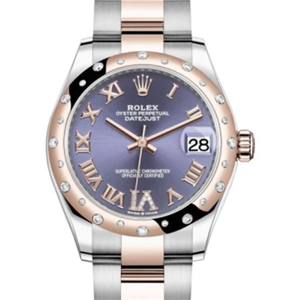 Rolex 31MM SS/RG Datejust with Scattered Diamond Bezel Model # 278341RBR