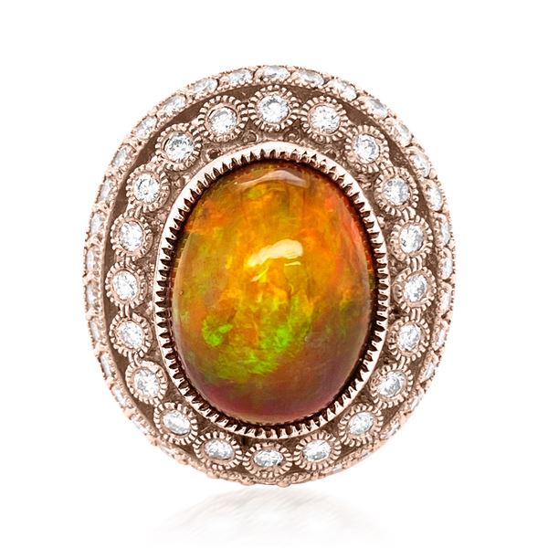 9.52ct OPAL 14K ROSE Gold 15.5gm Ring