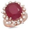 Image 1 : 13.8ct Ruby 14 K Rose Gold Ring