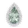 Image 1 : 10.52ct Pear Green Amethyst & Diamond Ring