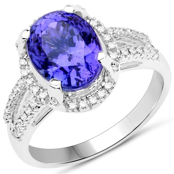 4.87ct Tanzanite 14K White Gold Ring
