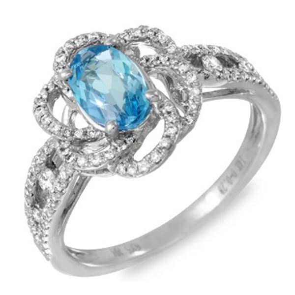 0.55ct Aqua 14 K White Gold Ring
