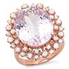 Image 1 : 16.2ct Kunzite 14 K Rose Gold Ring