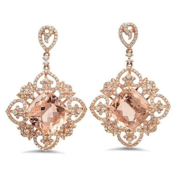 15.87ct Morganite 14 K Rose Gold Earrings