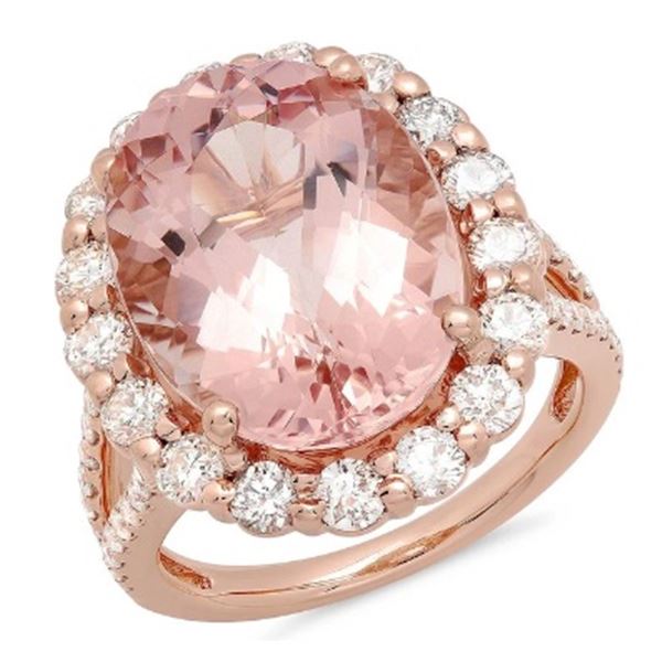 10.23ct Morganite 14 K Rose Gold Ring