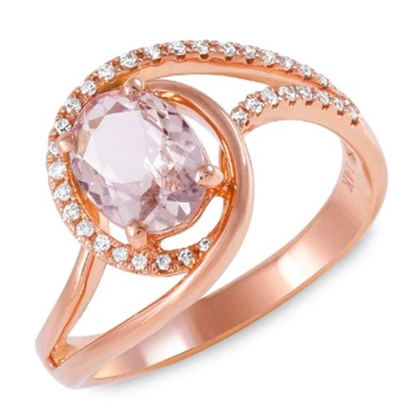 1ct Morganite 14 K Rose Gold Ring