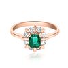 Image 1 : 0.47ct Natural Emerald 14K Rose Gold Ring