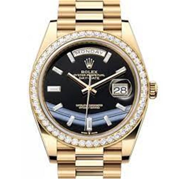 Rolex Day Date YG 40MM with Diamond Bezel Model # 228348RBR
