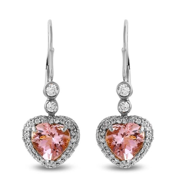 2.94ct Morganite 14 K White Gold Earrings