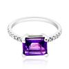Image 1 : 1.5ct Natural AMETHYST Platinum Gold 3.8gm Ring