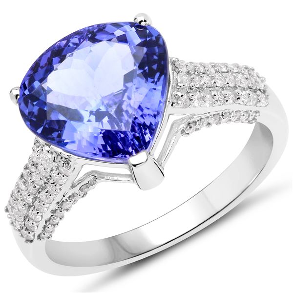 4.49ct Tanzanite 14K White Gold Ring