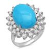 Image 1 : 7.44ct Turquoise 14 K White  Gold Ring
