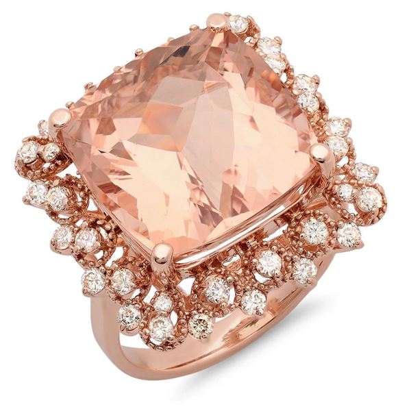 14.78ct Morganite 14 K Rose Gold Ring