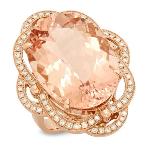 21.4ct Morganite 14 K Rose Gold Ring