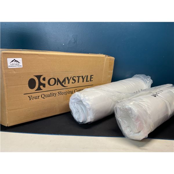 Lot of 2 OS OMYSTYLE Queen Size Bed Pillows for Sleeping - Brand New Vacuum Sealed!