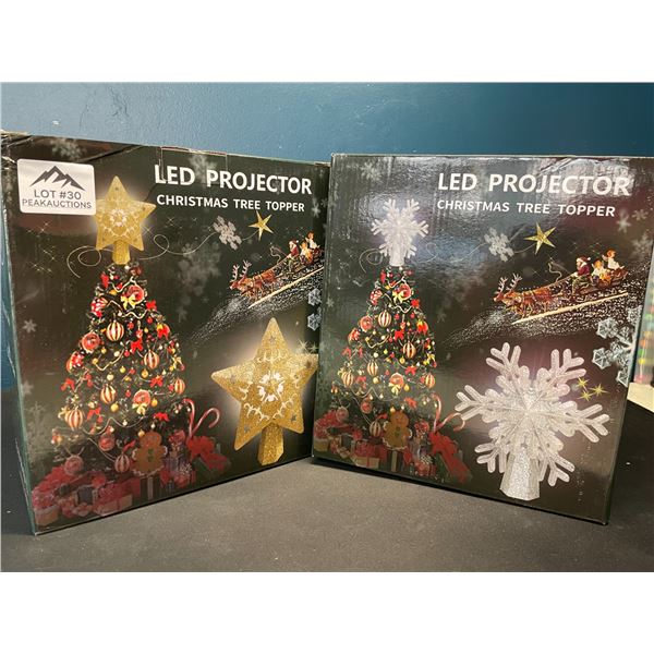 Lot of 2 LED Projector Christmas Tree Toppers