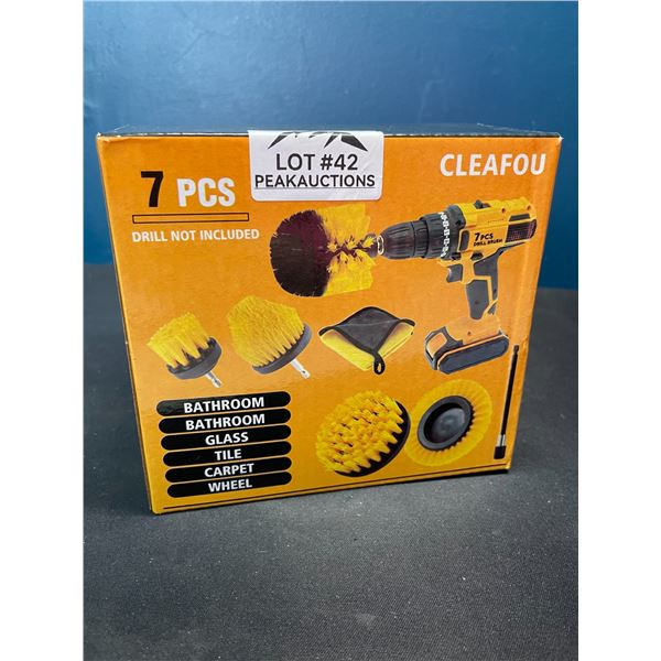 Lot of 1 Drill Brush Cleaning Attachment Tool Set - 7PC