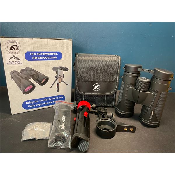 Lot of 1 Pair of 12x42 Powerful HD Binoculars w/ Tripod Stand
