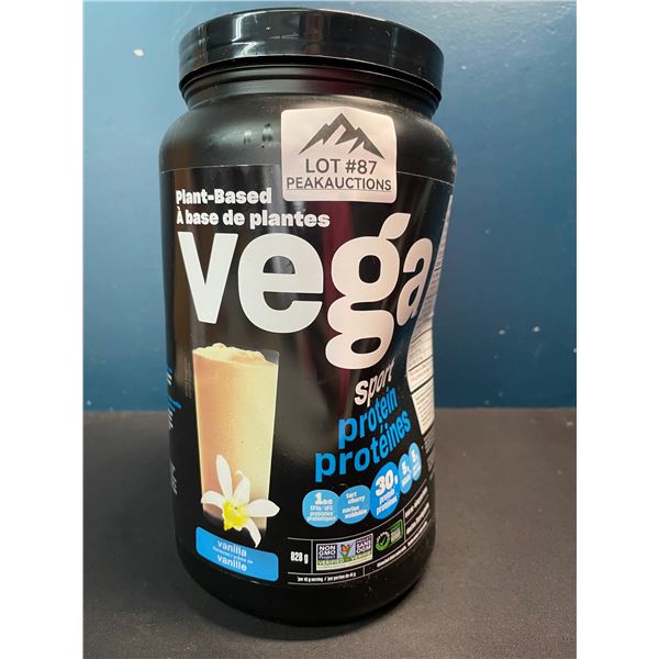 Lot of 1 Tub of Vega Sport Plant-Based Protein Powder - Vanilla - 828G