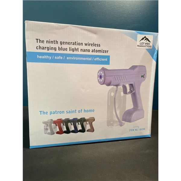 Lot of 1 Ninth Generation Wireless Charging Blue Light Nano Atomizer/Sterilizer Disinfectant Device