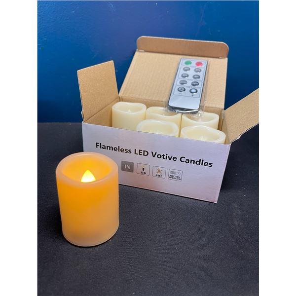 Lot of 2 Multi-Packs of Flameless LED Candles w/ Remote Control & Batteries; 6 per pack/12 total