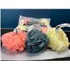 Image 2 : Lot of 3 Multi-Packs of Shower/Bath Loofah Sponges/Poufs for Cleaning - 3 per pack/9 total