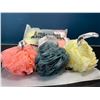 Image 2 : Lot of 3 Multi-Packs of Shower/Bath Loofah Sponges/Poufs for Cleaning - 3 per pack/9 total