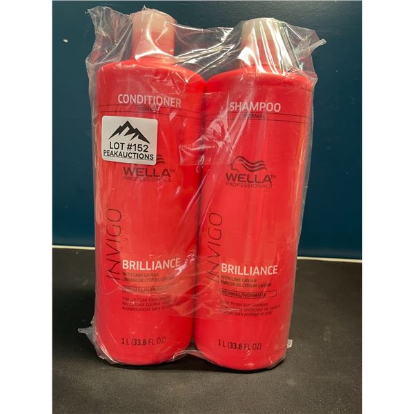 Lot of 1 Set of Wella Invigo Color Brilliance Salon Quality Shampoo + Conditioner (1L bottles)