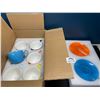 Image 2 : Lot of 1 Box of Porcelain Colorful Tea Cups with Saucers - 6PCS/Colours