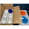 Image 2 : Lot of 1 Box of Porcelain Colorful Tea Cups with Saucers - 6PCS/Colours