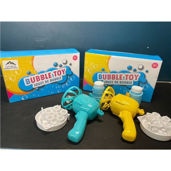 Lot of 2 Bubble Toys; Includes 2x Mini Bubble Guns Per Box