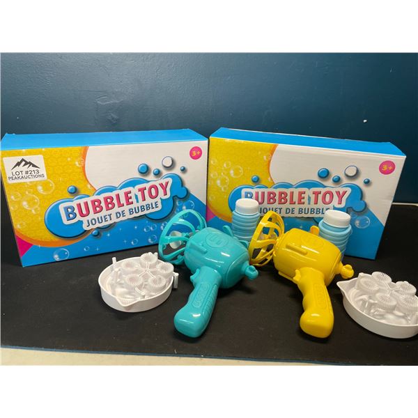 Lot of 2 Bubble Toys; Includes 2x Mini Bubble Guns Per Box