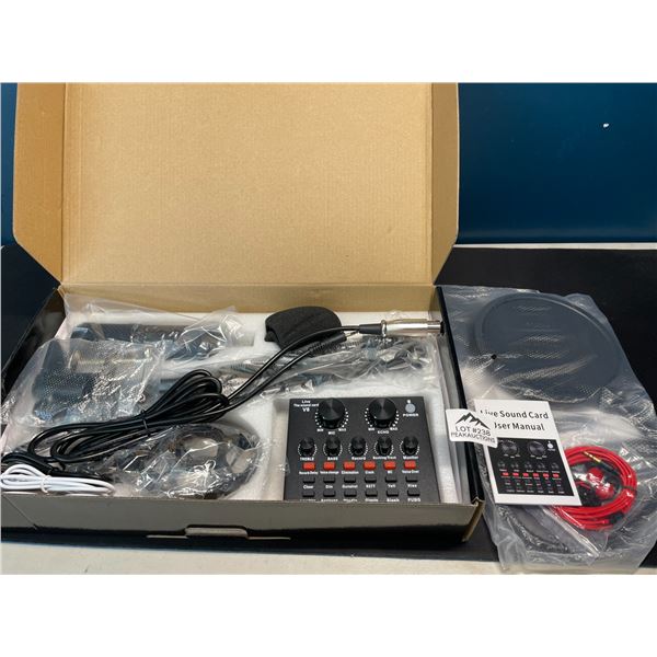 Lot of 1 Professional Condenser Microphone w/ Sound Card  - Great for Podcasting, Recording, etc.!