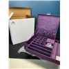 Image 2 : Lot of 1 Purple Two-Layer Jewelry Box/Jewelry Storage Organizer w/ Lock