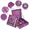 Image 5 : Lot of 1 Purple Two-Layer Jewelry Box/Jewelry Storage Organizer w/ Lock