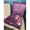Image 3 : Lot of 1 Purple Two-Layer Jewelry Box/Jewelry Storage Organizer w/ Lock
