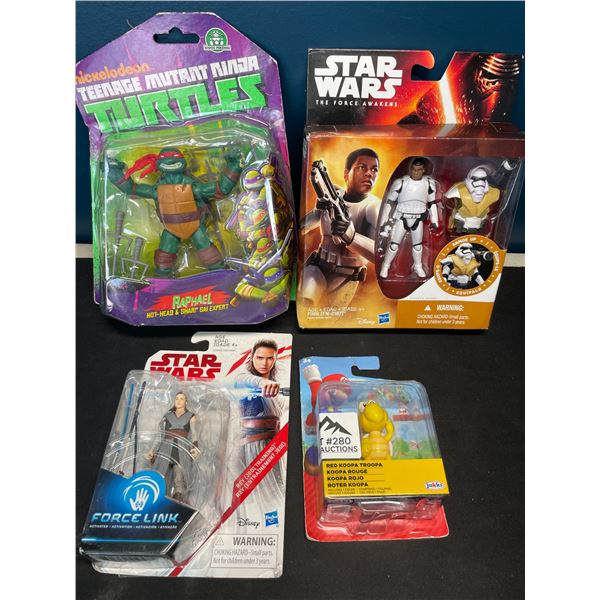 Lot of 4 Assorted Toys - Ninja Turtles, Star Wars, Mario, etc.