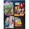 Image 1 : Lot of 4 Assorted Toys - Ninja Turtles, Star Wars, Mario, etc.