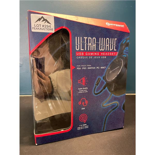 Lot of 1 Hyperkin Ultra Wide USB Gaming Headset for Playstation, Switch, PC, Mac