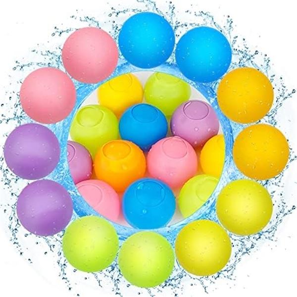 Lot of 2 Boxes of Reusable Silicone Water Balloons - 24 pcs per box! - Self Sealing/Quick Easy Fill