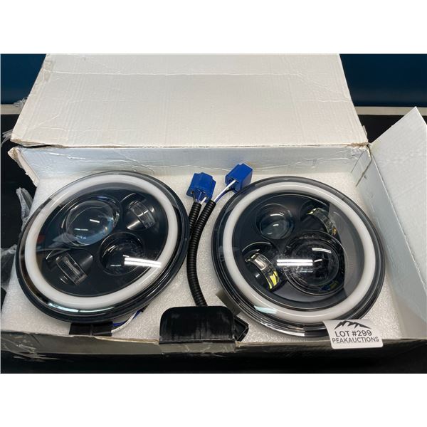Lot of 2 LED Halo Headlights for Jeep - 7inch