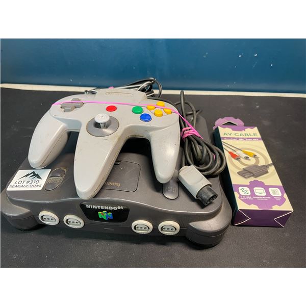 Lot of 1 Nintendo 64 Gaming Console w/ Controller and Cords - Used - Powers On/Works