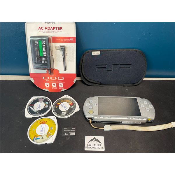 Lot of 1 Sony PSP Handheld Console - Works/Used - With Games, Case, and Cord