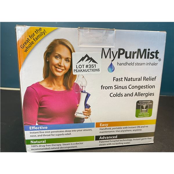Lot of 1 MyPurMist Handheld Steam Inhaler - Fast Relief from Sinus Congestion/Colds & Allergies