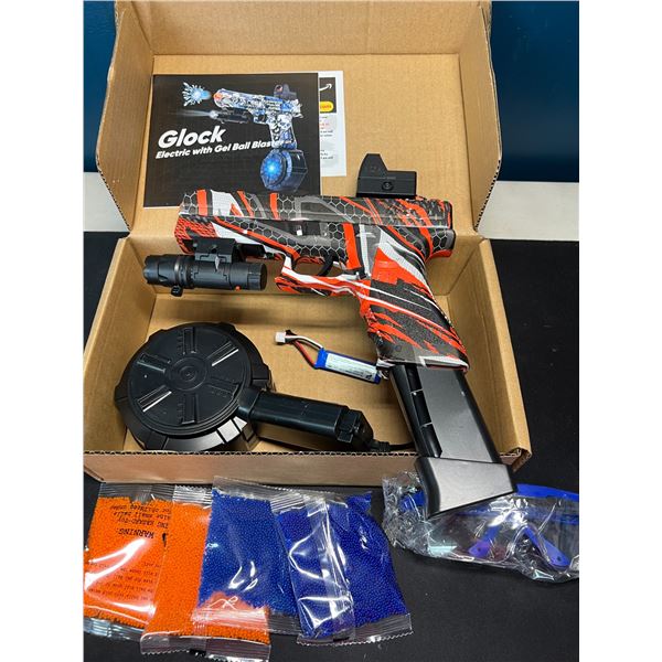Lot of 1 Gcock Crystal Bullet Series Electric Automatic Gel Ball Blaster Gun w/ Ammo &Accessories