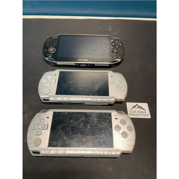 Lot of 2 Sony PSP's & Sony PSVITA - Used