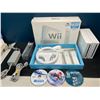 Image 1 : Lot of 2 Nintendo Wii Consoles w/ 3 Games, Cords, and 2 Controllers - Used