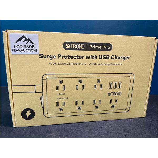 Lot of 1 Trond Prime Power Bar/Surge Protector w/ Multiple Outlets & USB Ports